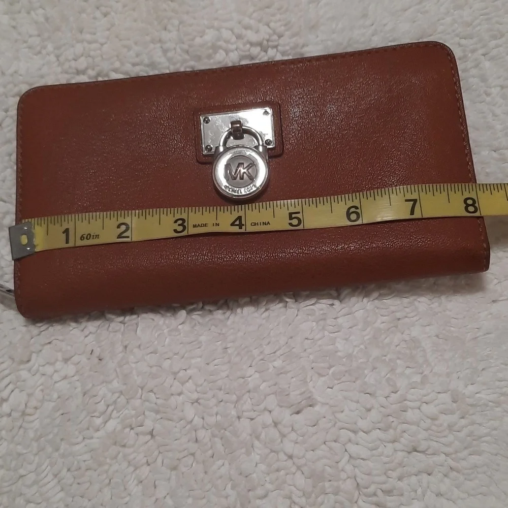 Michael Kors Brown Leather Wallet with Silver Accent